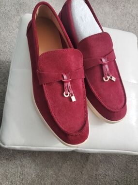 Men's Burgundy Suede Tassel Loafers